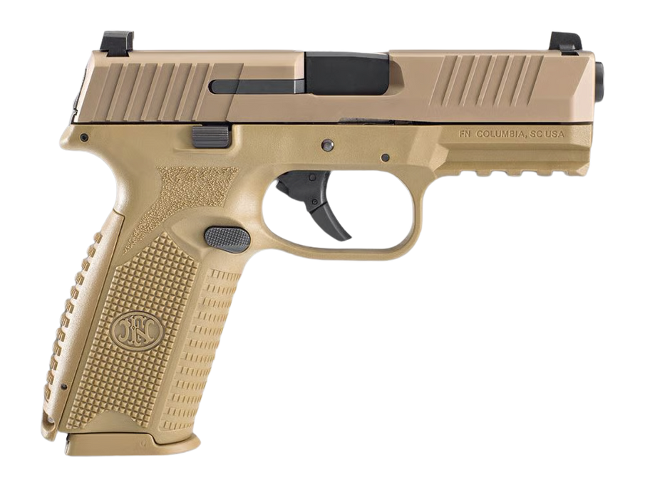 FN 66100740 509M 9mm Luger 10+1 4" Target Crown Barrel, Flat Dark Earth Stainless Steel Serrated Slide & Polymer Frame w/Picatinny Rail, Interchangeable Backstrap Grip, Ambidextrous