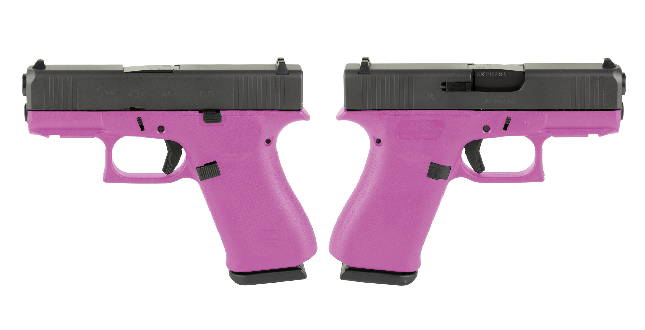 GLOCK G43X 9MM PISTOL 3.41" HOT PINK NIGHT SIGHTS 2-10RD MAGS