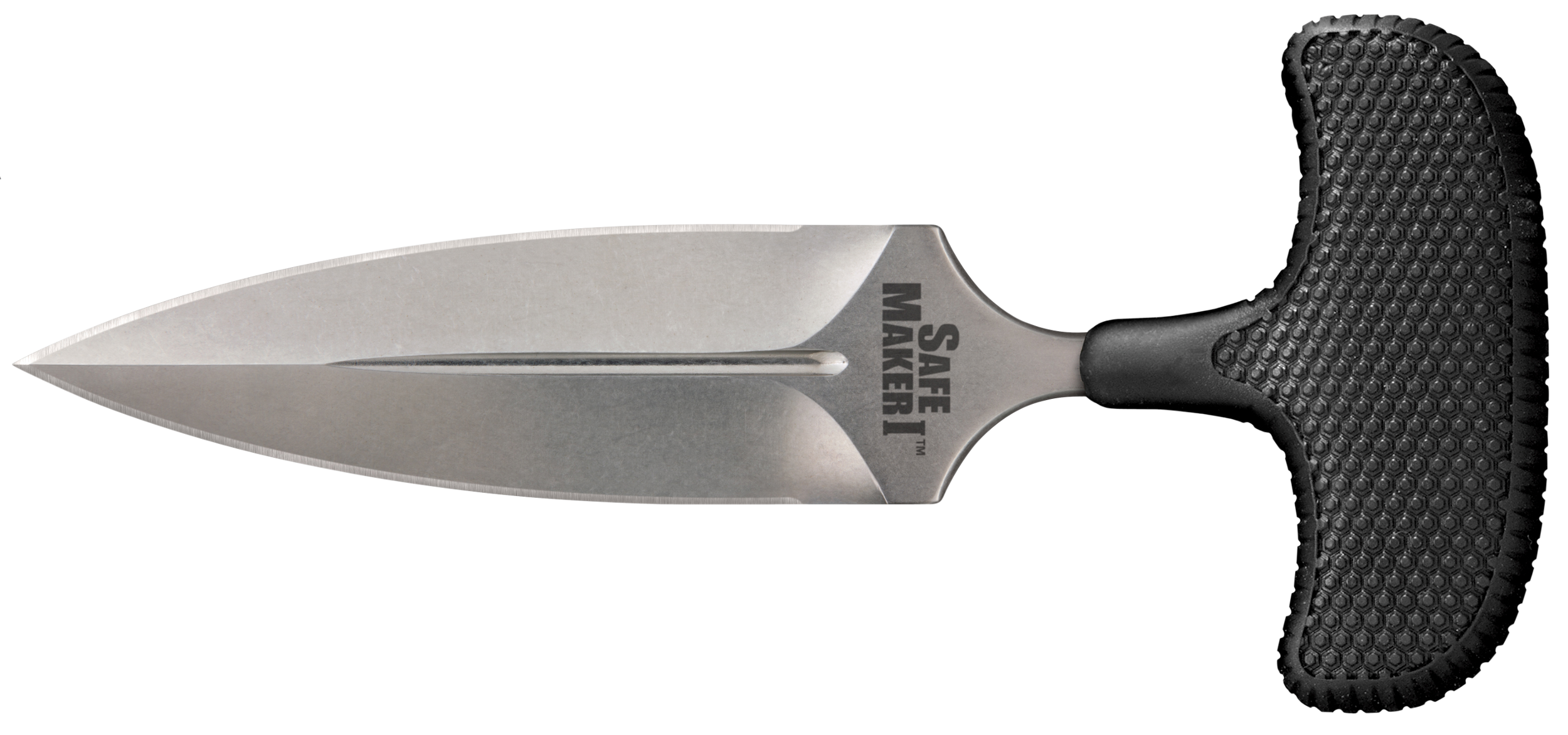 Cold Steel CS12DBST Safe Maker I 4.50" Fixed Spear Point Plain Stone Washed AUS-8A SS Blade/ Black Kray-Ex Handle Includes Sheath