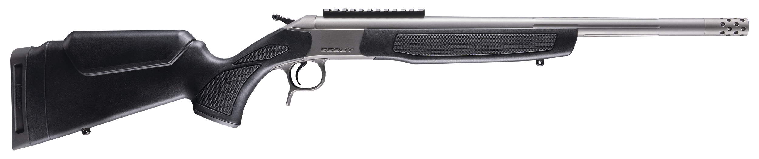 CVA CR4441S Scout Takedown 400 Legend 1rd 22" Stainless Fluted Threaded Barrel, Stainless Steel Receiver w/Picatinny Rail, Adj Comb & LOP Black Synthetic Stock