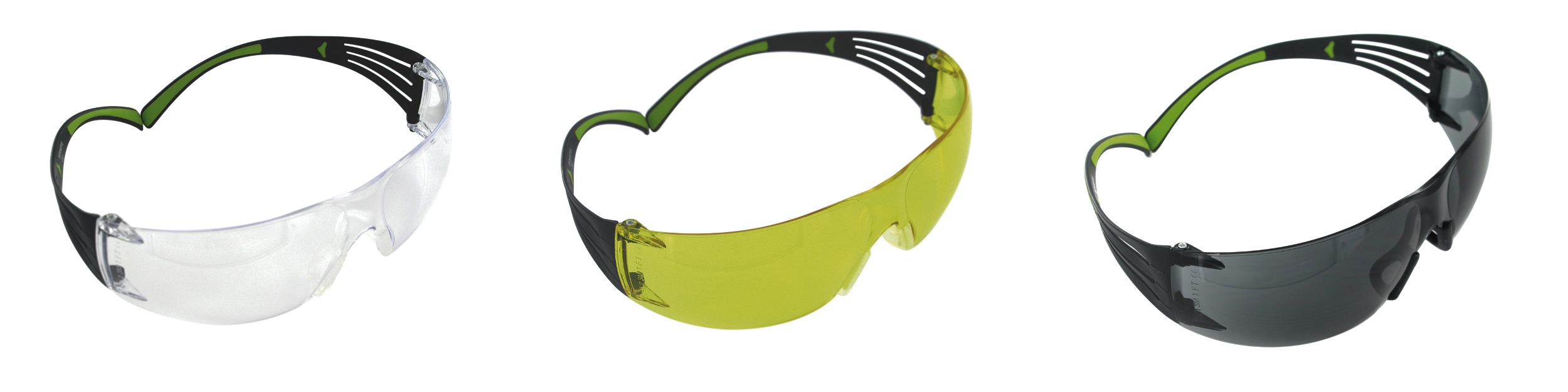 Peltor SF4003PK6 Sport SecureFit 400 Adult Clear/Amber/Gray Lens Anti-Scratch Polycarbonate Black Frame 3 Pack
