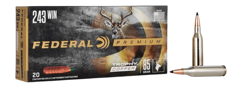 Federal P243TC1 Premium 243Win 85gr Trophy Copper 20 Per Box/10 Case