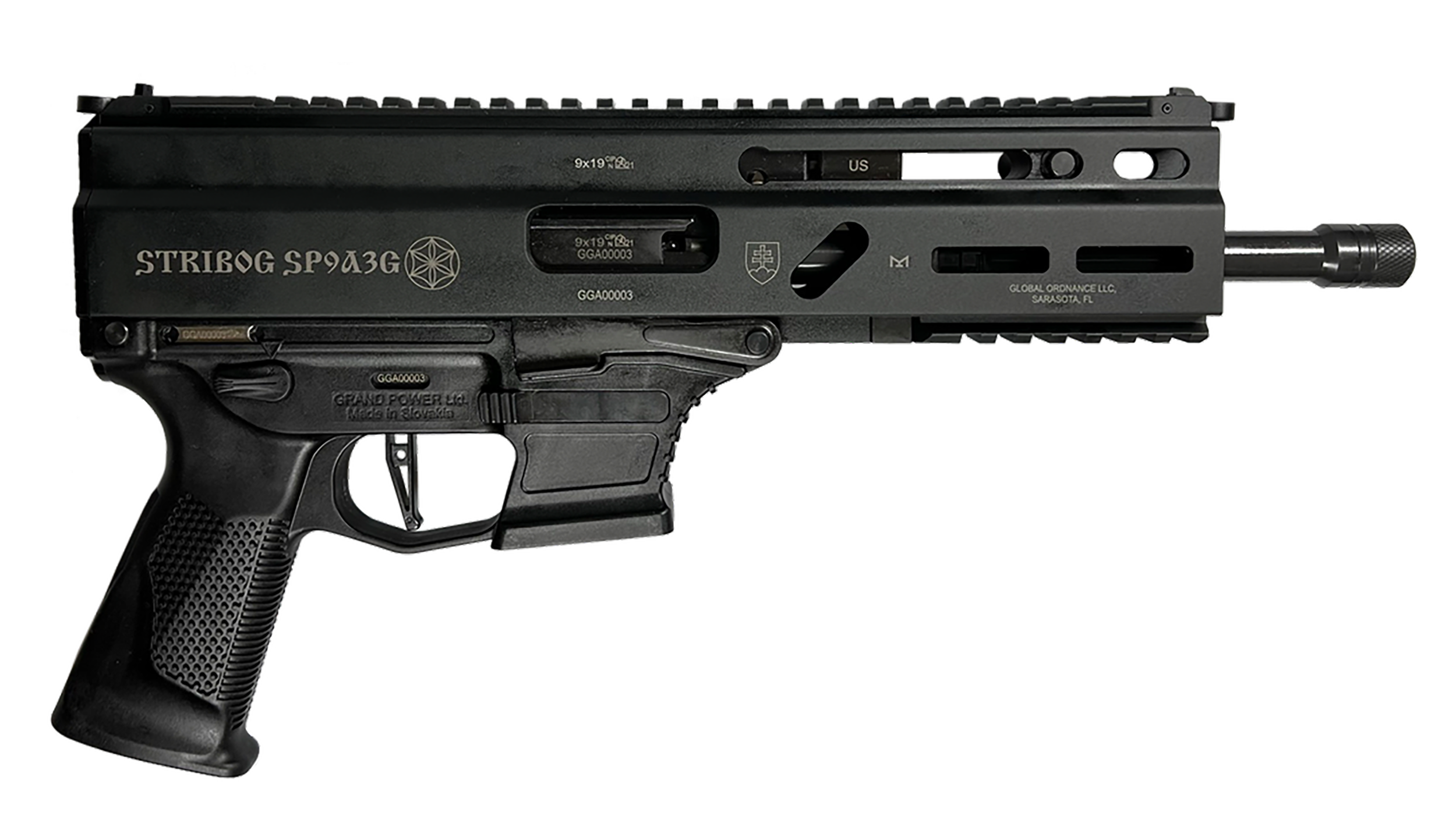 Grand Power 810091158180 Stribog SP9A3G *CA Compliant 9mm Luger 16" Black