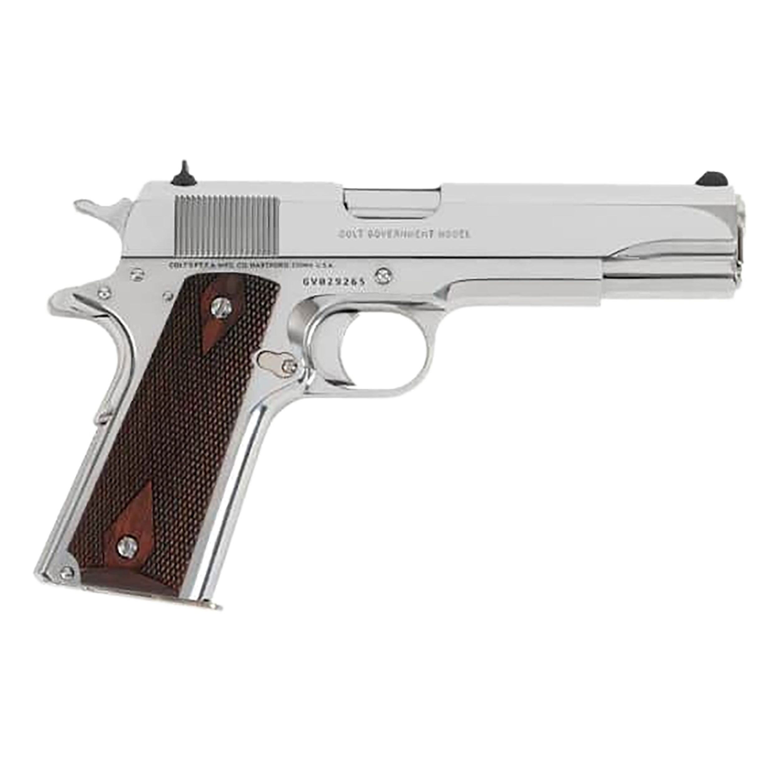Colt Mfg O1073BSTS Government  38 Super 9+1 5" Stainless National Match Barrel, Stainless Steel Serrated Slide, Stainless Steel Frame w/Beavertail