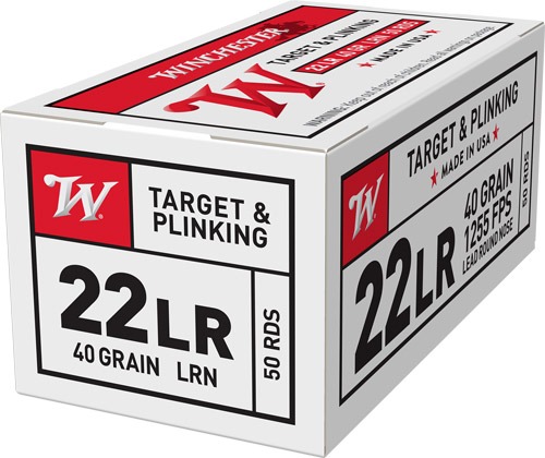 Winchester USA Rimfire Ammunition .22 LR 36 gr. RN 1280 fps 50/ct