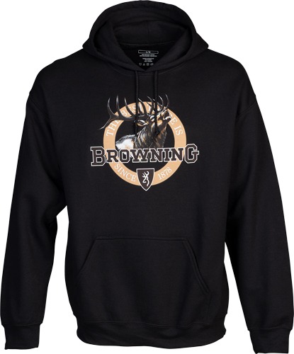 BROWNING HOODIE VINTAGE EMBLEM ELK BLACK XLARGE