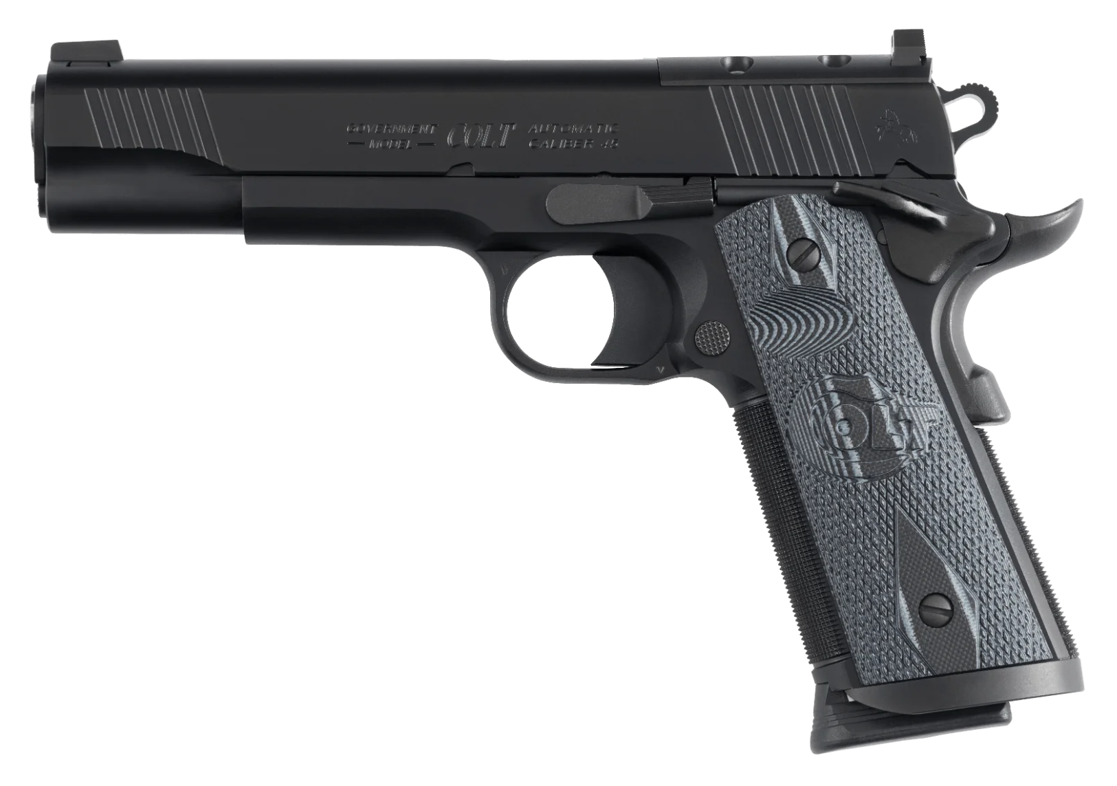 Colt Mfg O1080CCUOR CCU Government Full Size 45 ACP 8+1 5" Stainless National Match Barrel, Matte Black DLC Carbon Steel Optic Ready/Serrated Slide, Black Ion Bond Carbon Steel Frame w/Beavertail, Amb