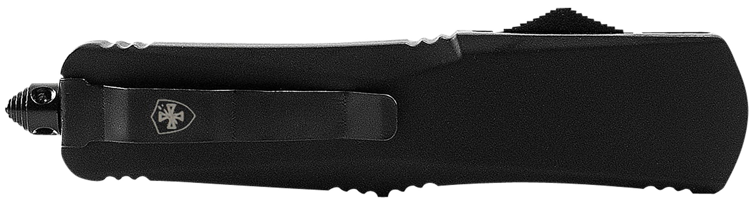 Templar Knife LBR231 Gen II Large 3.50" OTF Tanto Plain Black Oxide Stonewashed 440C SS Blade,, 5.25" Black Aluminum/Rubber Handle, Glass Breaker