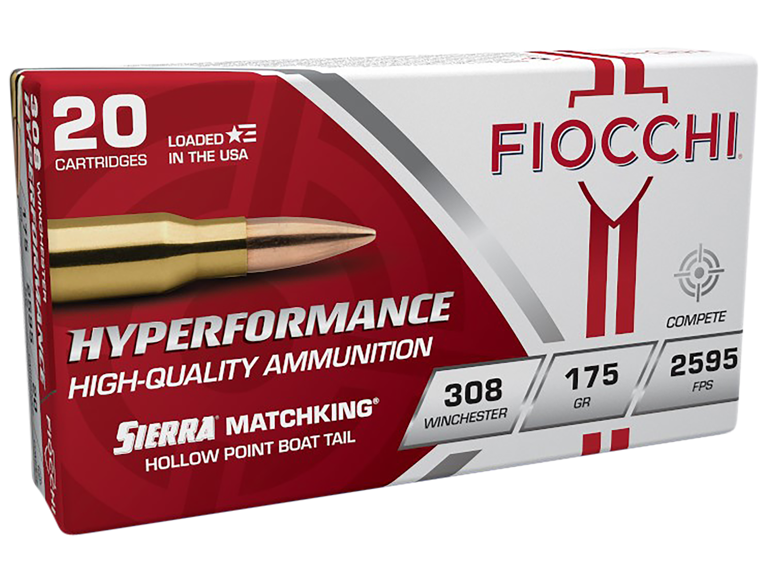 Fiocchi 308MKD Hyperformance Compete 308Win 175gr Sierra MatchKing BTHP 20 Per Box/10 Case
