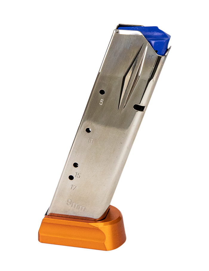 CZ-USA 11163 CZ 75  19rd 9mm Luger Fits CZ Shadow 2/CZ 75 SP-01 Nickel/Orange Steel