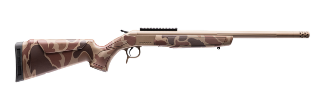 CVA CR4439DC Cascade Takedown 35 Whelen 1rd 20" Flat Dark Earth Cerakote Stainless Steel Threaded Barrel & Receiver w/Picatinny Rail, Duck Camo Synthetic Stock
