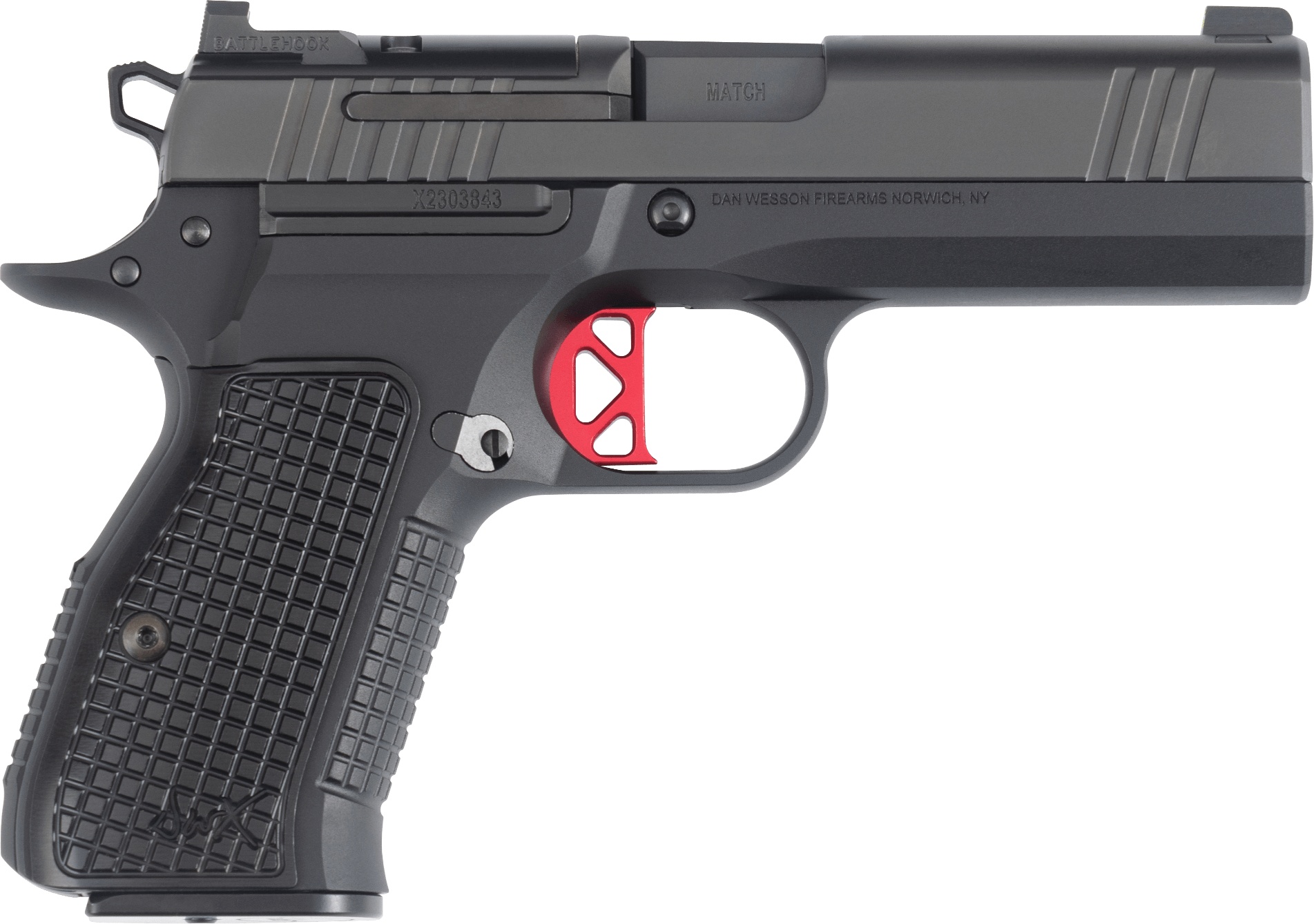 Dan Wesson 92114 DWX  Compact Frame 9mm Luger 10+1 4" Black Match Grade Barrel Black DLC Serrated Slide Black Aluminum Frame w/Beavertail Black Aluminum Grip