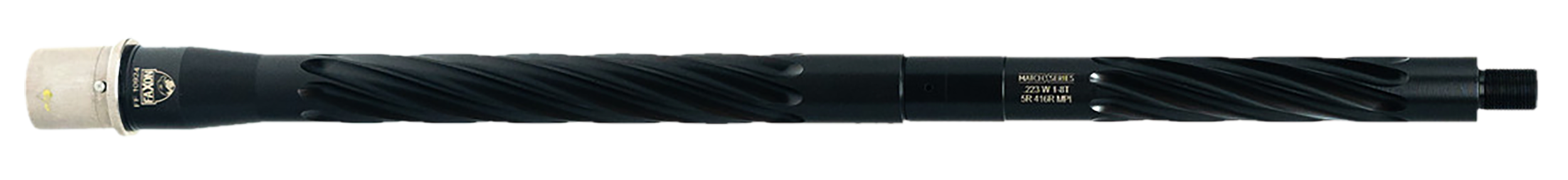 Faxon Firearms 15BW8M16SHQ5RNP3  Match 223 Wylde 16" Spiral Fluted Black Nitride 416 Stainless Barrel