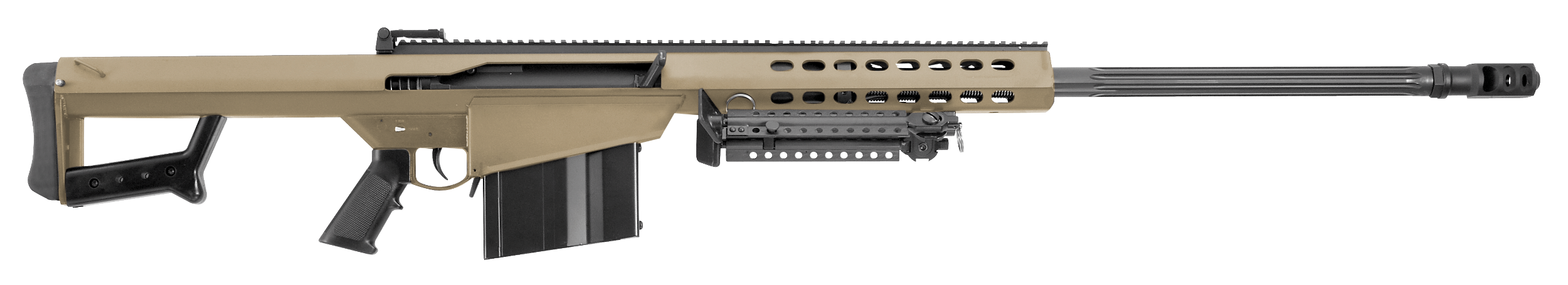 Barrett 14031 M82A1 50 BMG 10+1 29" Fluted Barrel, Flat Dark Earth Cerakote Steel Receiver, M1913 Picatinny Acc. Rail, FDE Synthetic Stock w/Sorbothane Recoil Pad, Includes Hard Carry Case