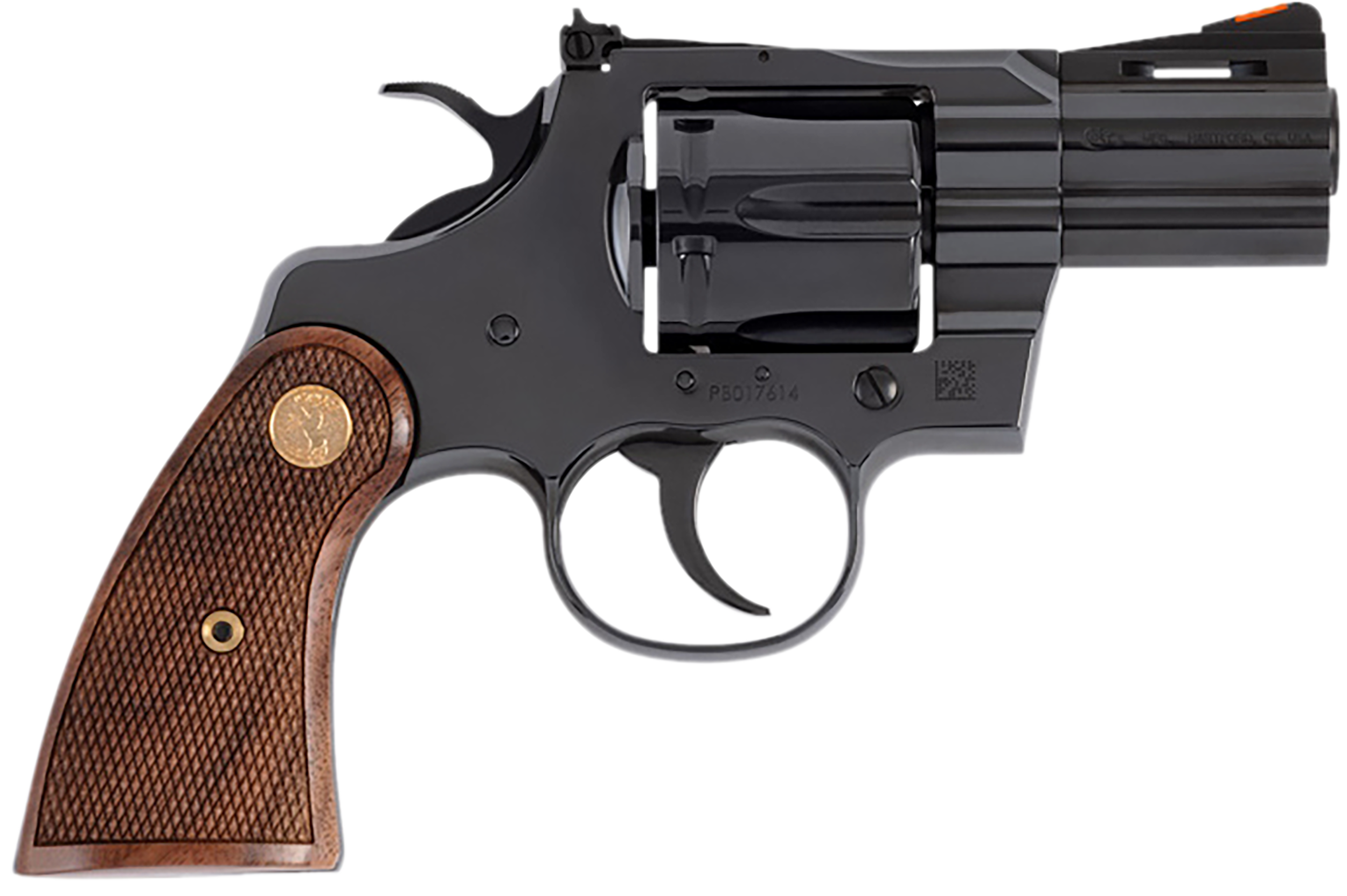 Colt Mfg PYTHONBP2WTS Python  357 Mag/38 Special 6 Shot 2.50" Blued Carbon Steel Vent Rib Barrel, Cylinder & Frame, Wood Grip, Exposed Hammer