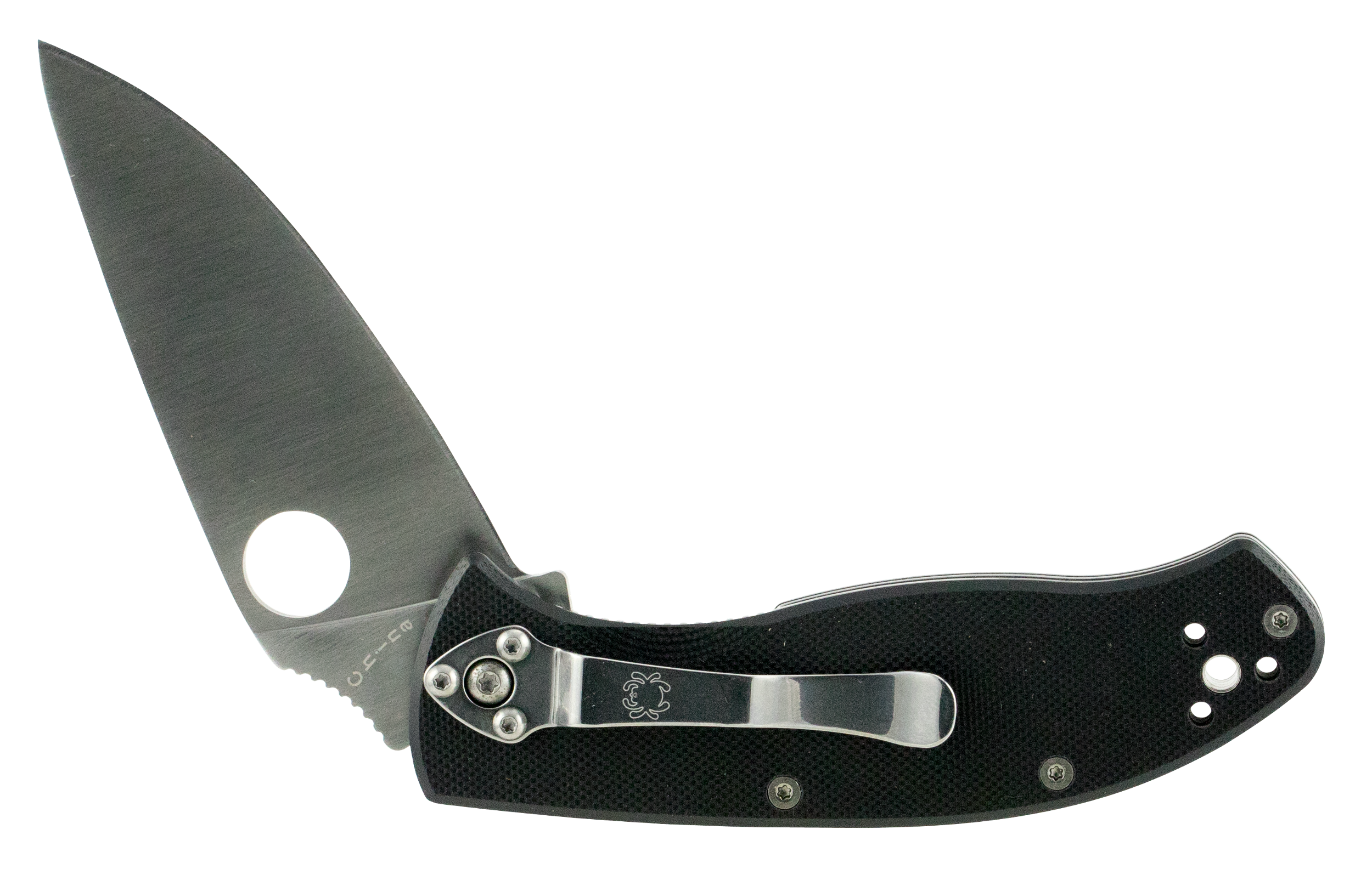 Spyderco C122GP Tenacious 3.39" Folding Drop Point Plain 8Cr13MoV SS Blade Black G10 Handle Includes Pocket Clip