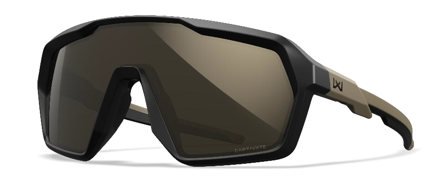 Wiley X Citadel Captivate Tungsten Mirror Shooting Glasses Matte Black/Tan