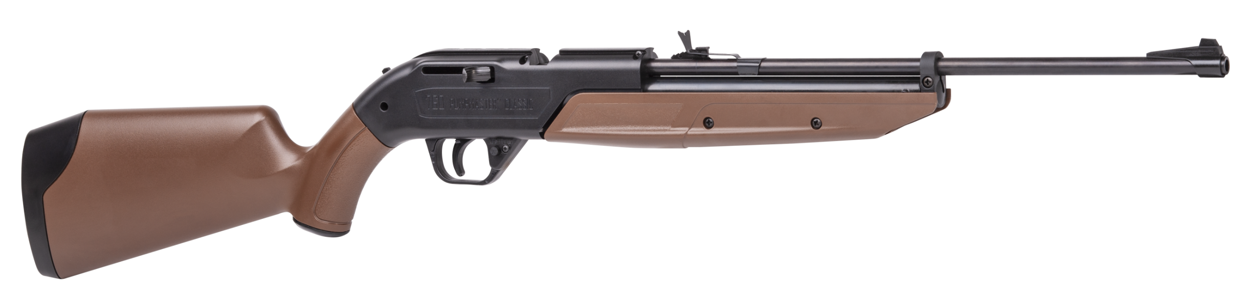 Crosman 760B 760 Pumpmaster Pump Air Rifle 177 18+1 Black Smooth Bore Steel Barrel, Black Receiver, Brown Synthetic Stock, Crossbolt Safety