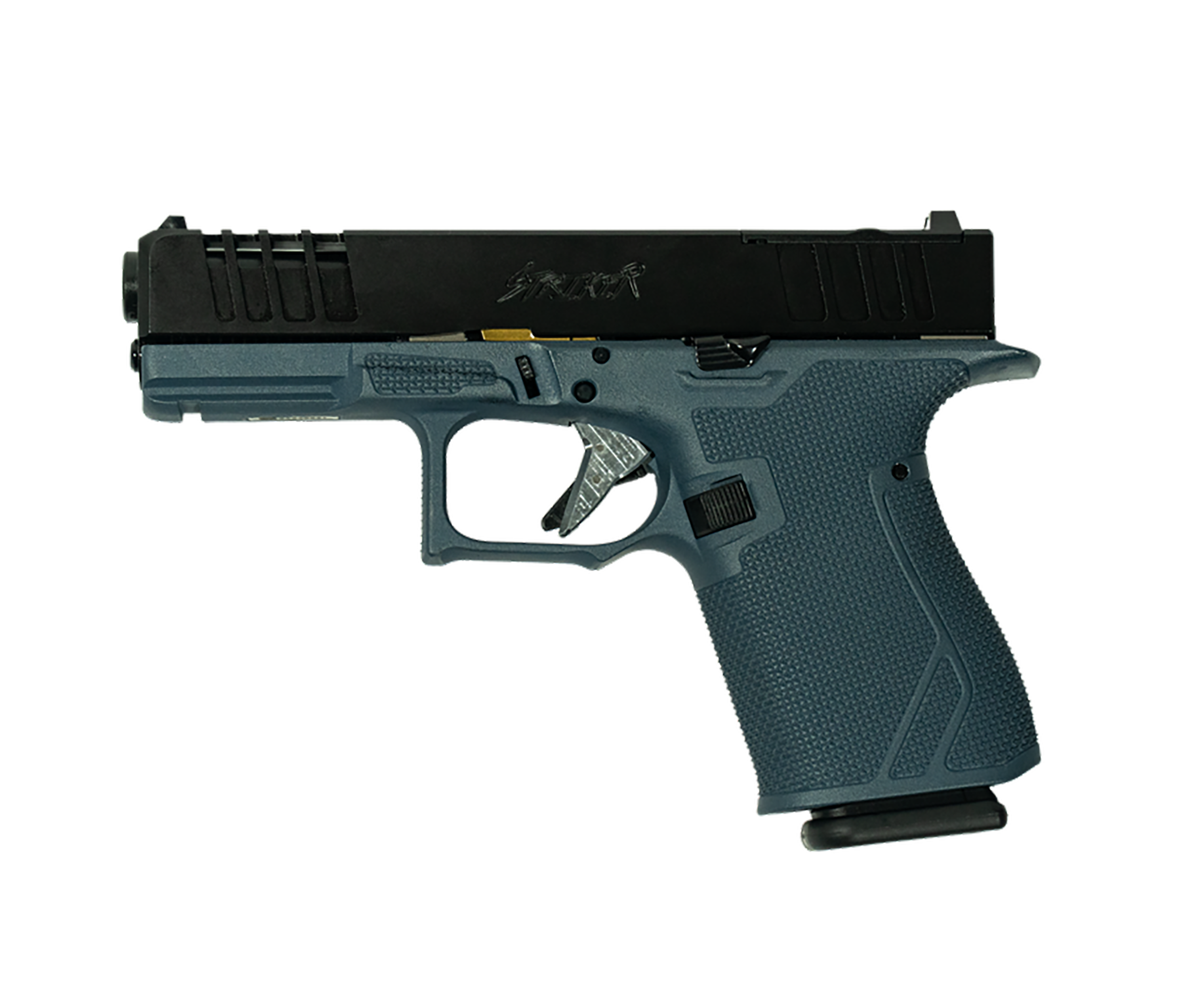 Great Lakes Firearms GL19BLU Striker  9mm 15+1 4" Front/Rear Serrations Cerakote Blue Titanium