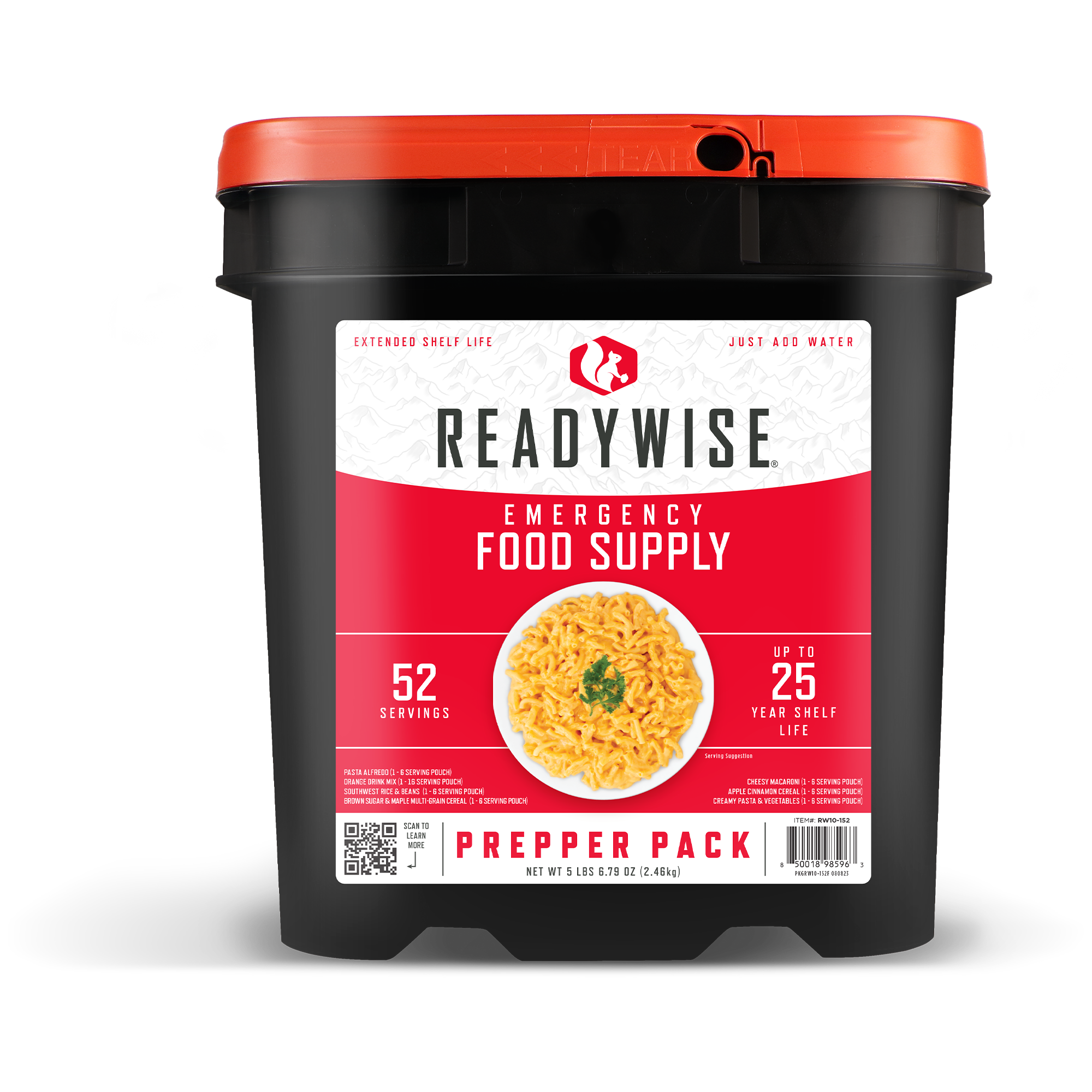 ReadyWise RW01152 Emergency Supplies Freeze Dried Prepper Pack 52 Servings Per Bucket