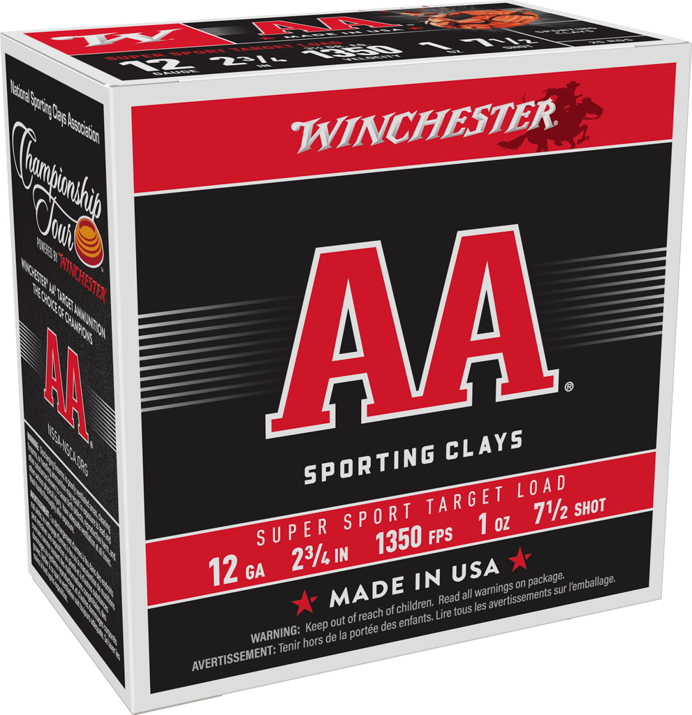 Winchester Ammo AASCL127 AA Super Sport Sporting Clay 12Gauge 2.75" 1oz 7.5Shot 25 Per Box/10 Case