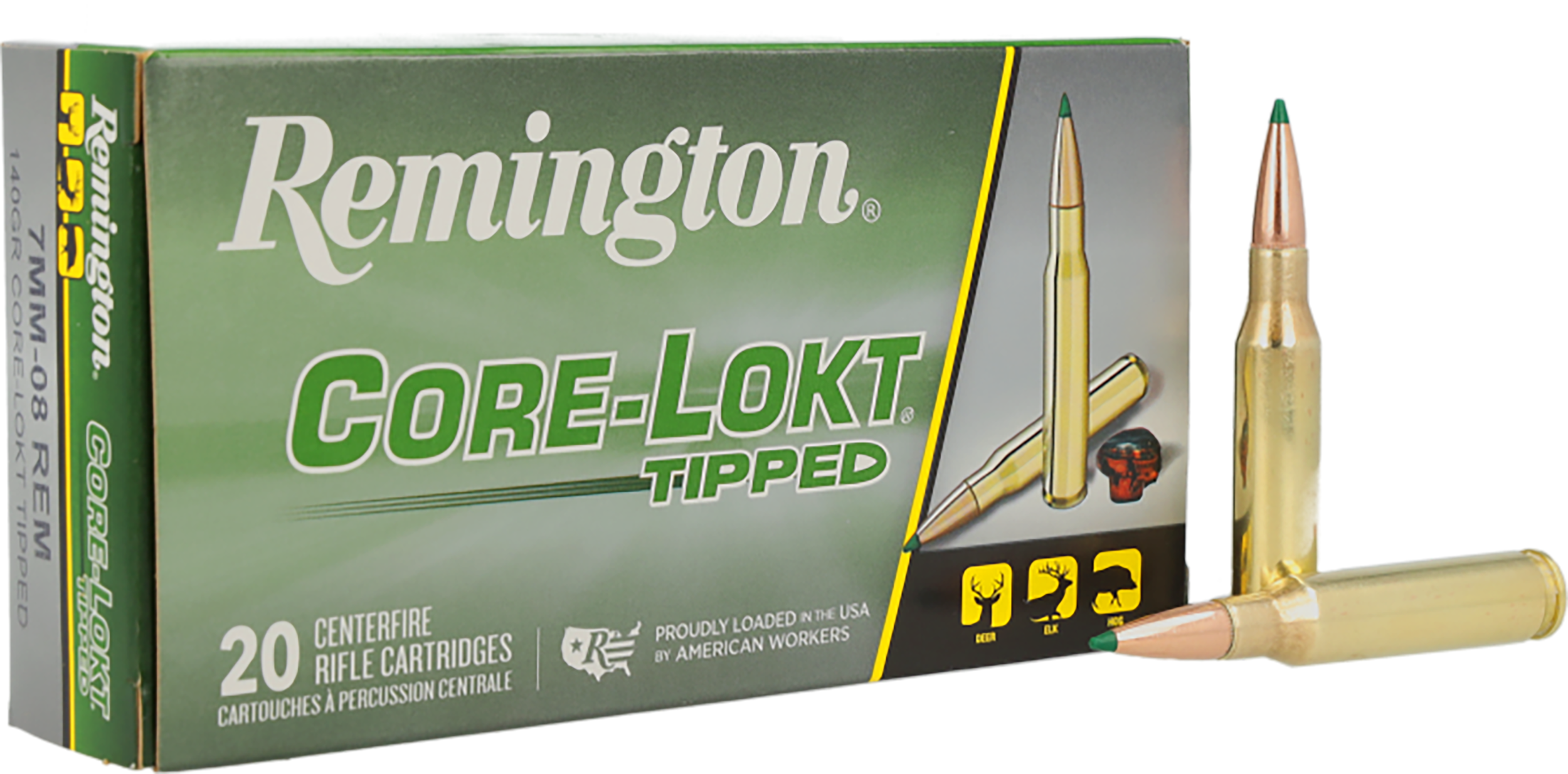 Remington Ammunition R20039 7mm-08Rem 140gr Core-Lokt Tipped 20 Per Box/10 Case