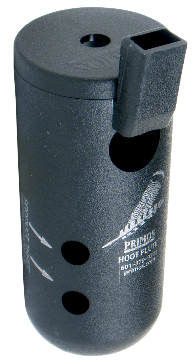 Primos 314 Hoot Flute  Open Call Owl/Turkey Sounds Attracts Turkeys Black Plastic