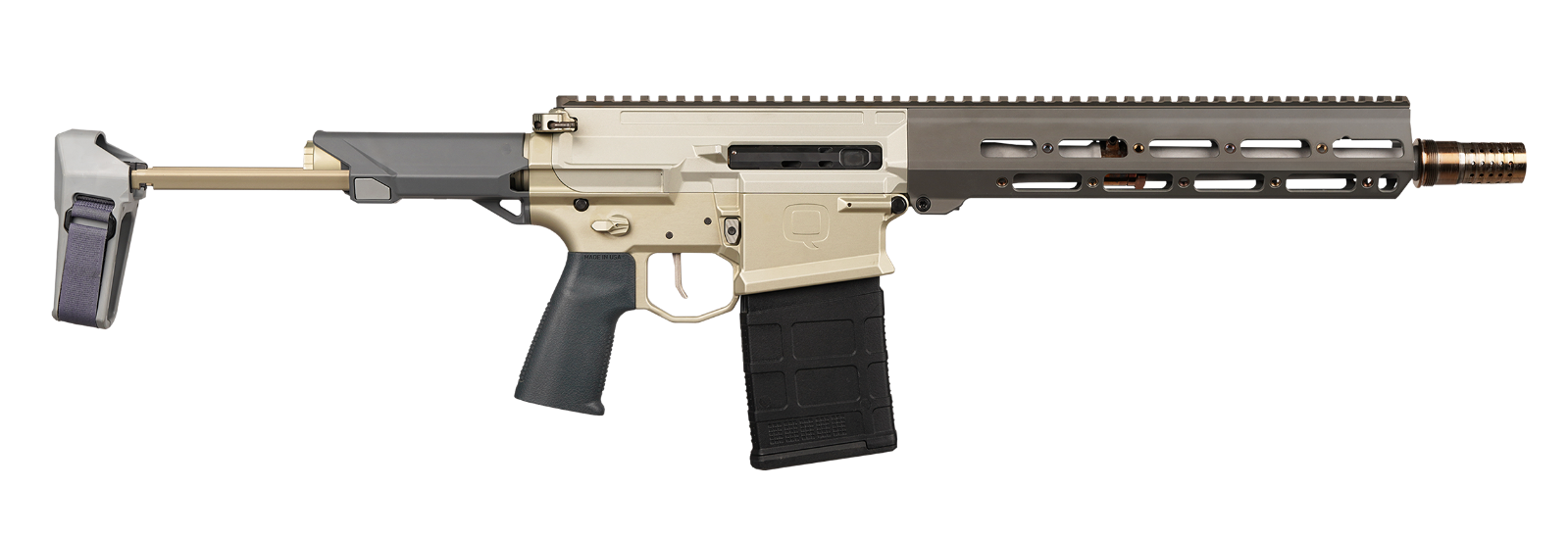 Q LLC BOOMBOX-86-12IN-PISTOL Boombox  8.6 Blackout 20+1 12" Bead Blasted Threaded Barrel, M-LOK Handguard, Aluminum Receiver w/Picatinny Rail, Black Pistol Brace, Black Polymer Grip