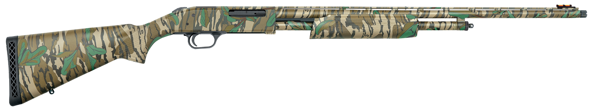 Mossberg 50107 500 Turkey Full Size 410 Gauge Pump 3" 5+1 24" Mossy Oak Greenleaf Vent Rib Barrel, Mossy Oak Greenleaf Optic Ready Receiver, Fixed Mossy Oak Greenleaf Synthetic Stock, Right Hand