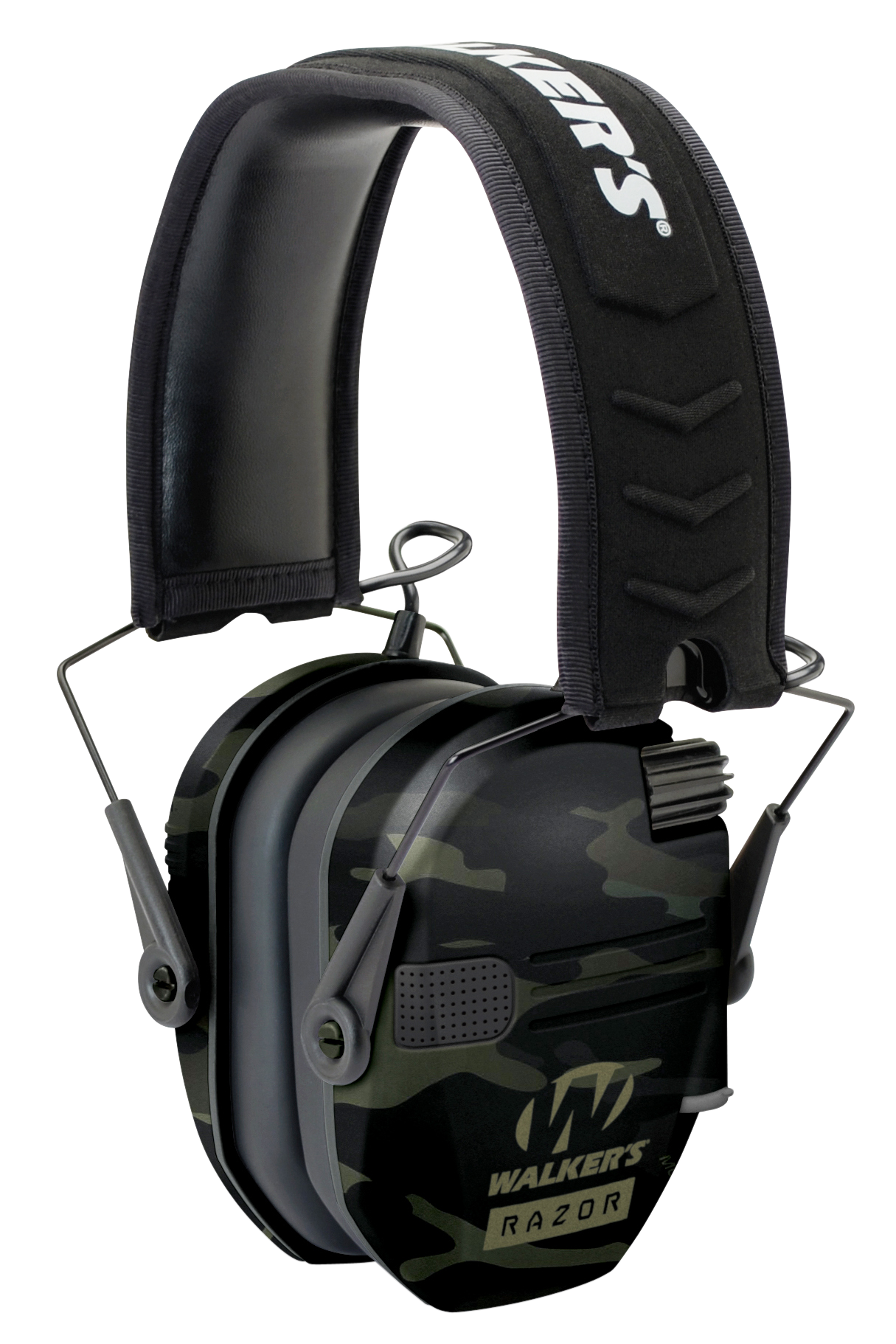 Walker's GWPRSEMMCCG Razor Slim Electronic Muff 23 dB Over the Head Multi-Cam/Black Polymer