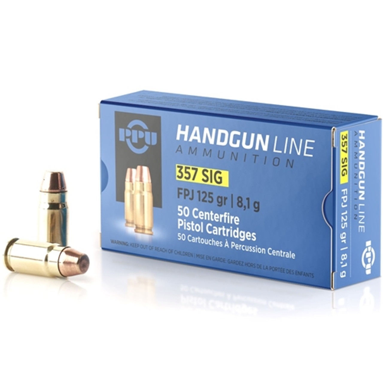 PPU .357 SIG FPJ 125G 50RD BOX 20 BOXES PER CASE