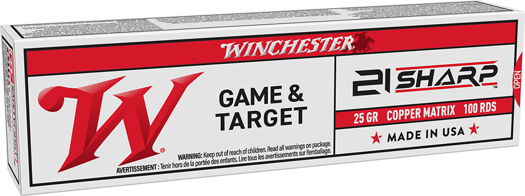 Winchester Ammo S21SLF USA 21Sharp 25gr Copper Matrix 100 Per Box/20 Case