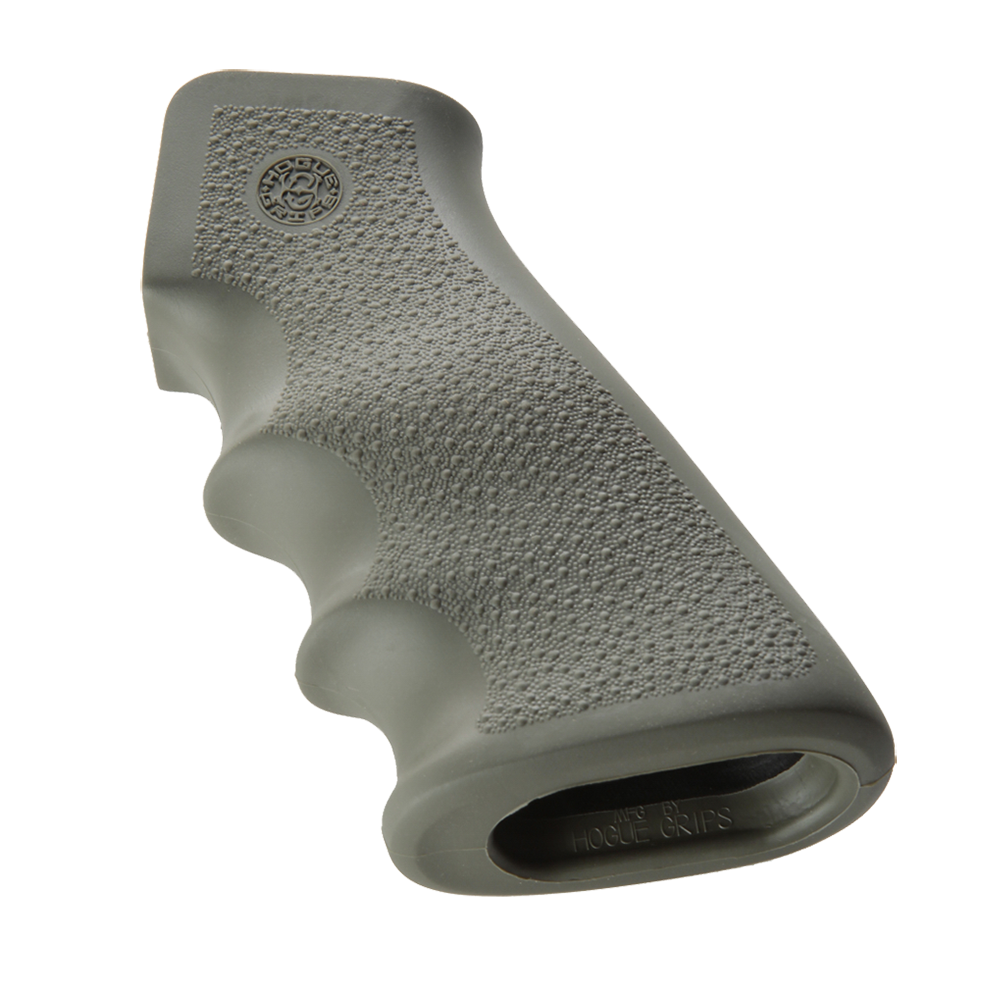 Hogue 15001 OverMolded Grip Cobblestone OD Green Rubber with Finger Grooves for AR-15, M16