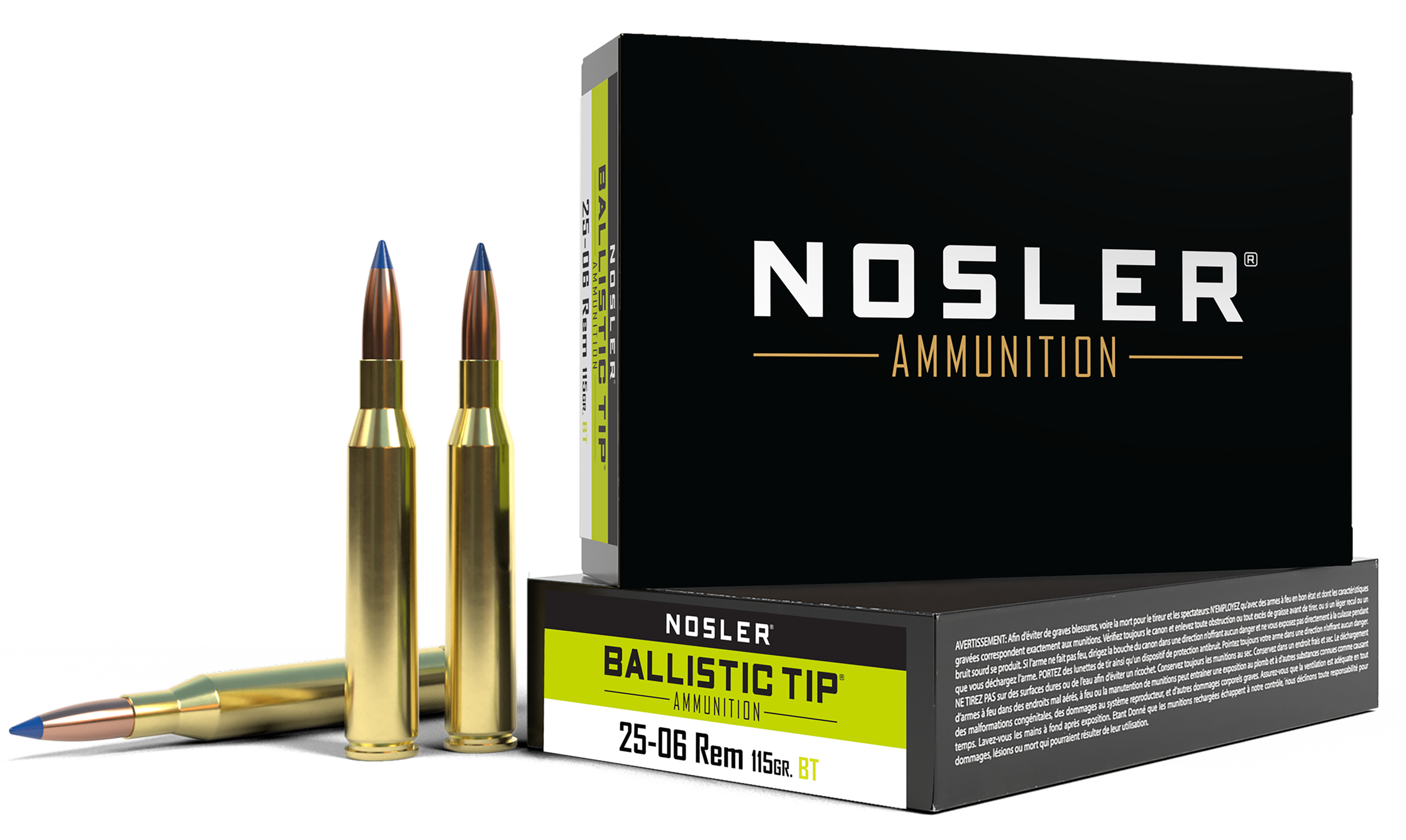 Nosler 40071 Ballistic Tip 25-06Rem 115gr Spitzer Ballistic Tip 20 Per Box/10 Case