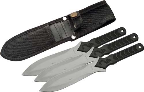 SZCO RITE EDGE 10" DRAGON THROWING KNIFE 3PC SET W/SHTH