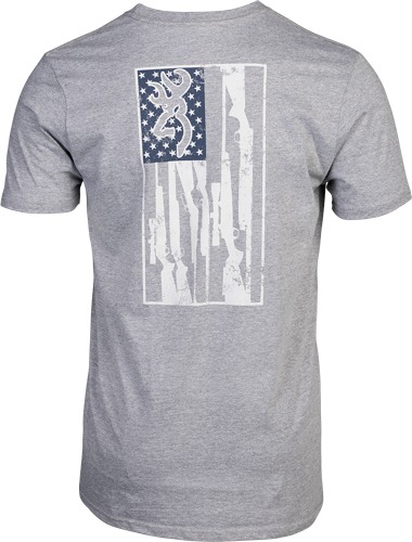 BROWNING SS T-SHIRT BROWNING LEGACY FLAG HTHR GRAY LARGE