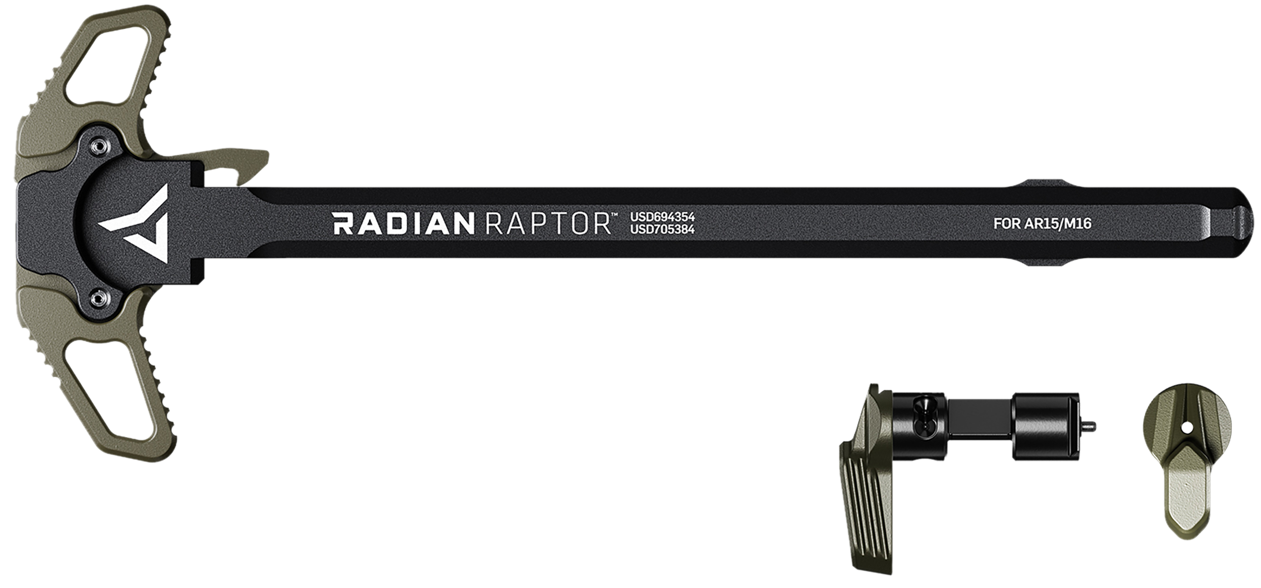 Radian Weapons R0665 Raptor Charging Handle & 45/90 Talon Safety, Radian OD, Ambi Controls, Fits Mil-Spec AR-15/M16 Platform