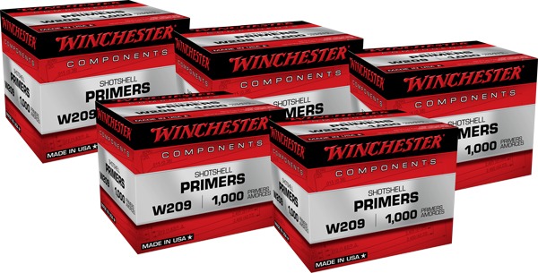 WINCHESTER PRIMERS 209 SHOTSHELL 5000 PACK CASE