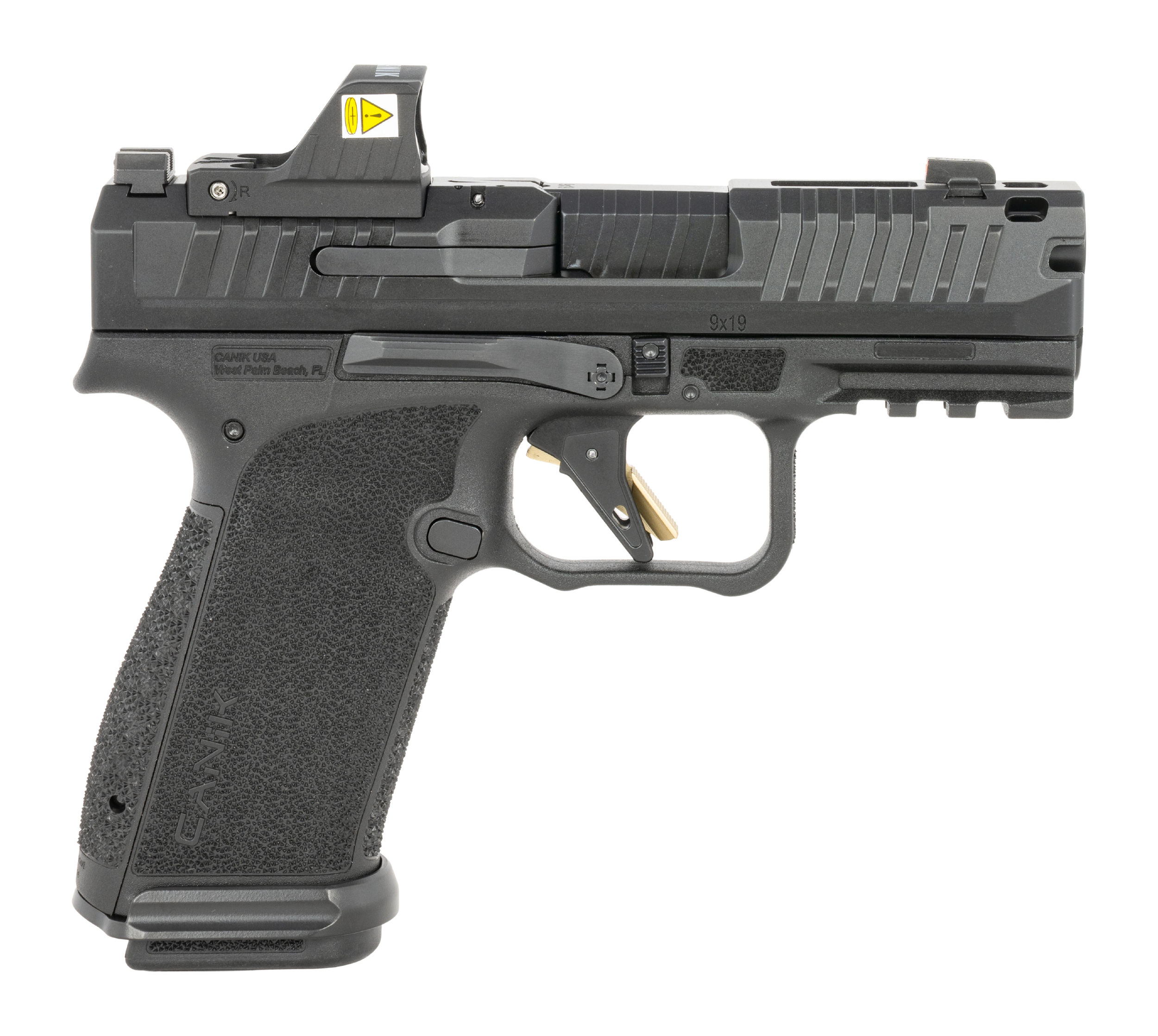 Canik HG8658V-N Mete MC9 Prime w/Optic 9mm Luger 17+1 3.64" Black Nitride Steel Integrated Compensator/Serrated w/Optic Slide, Black Polymer Frame w/Beavertail & Picatinny Rail Interchangeable Backstr