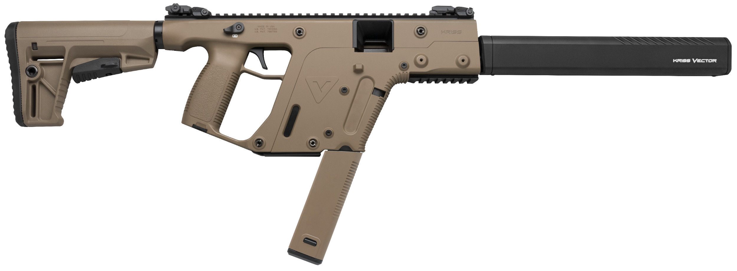 Kriss USA KV90CFD20 Vector CRB G2 9mm Luger 40+1 16" Black Nitride Threaded Barrel, Flat Dark Earth Picatinny Rail Aluminum Receiver, FDE Synthetic 6 Position Stock & Polymer Grip