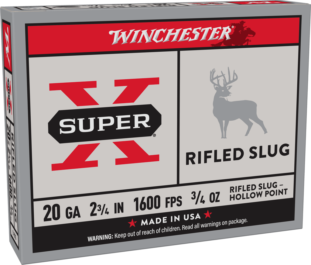 Winchester Ammo X20RSM5 Super X  20Gauge 2.75" 3/4oz Rifled Slug Shot 5 Per Box/50 Case