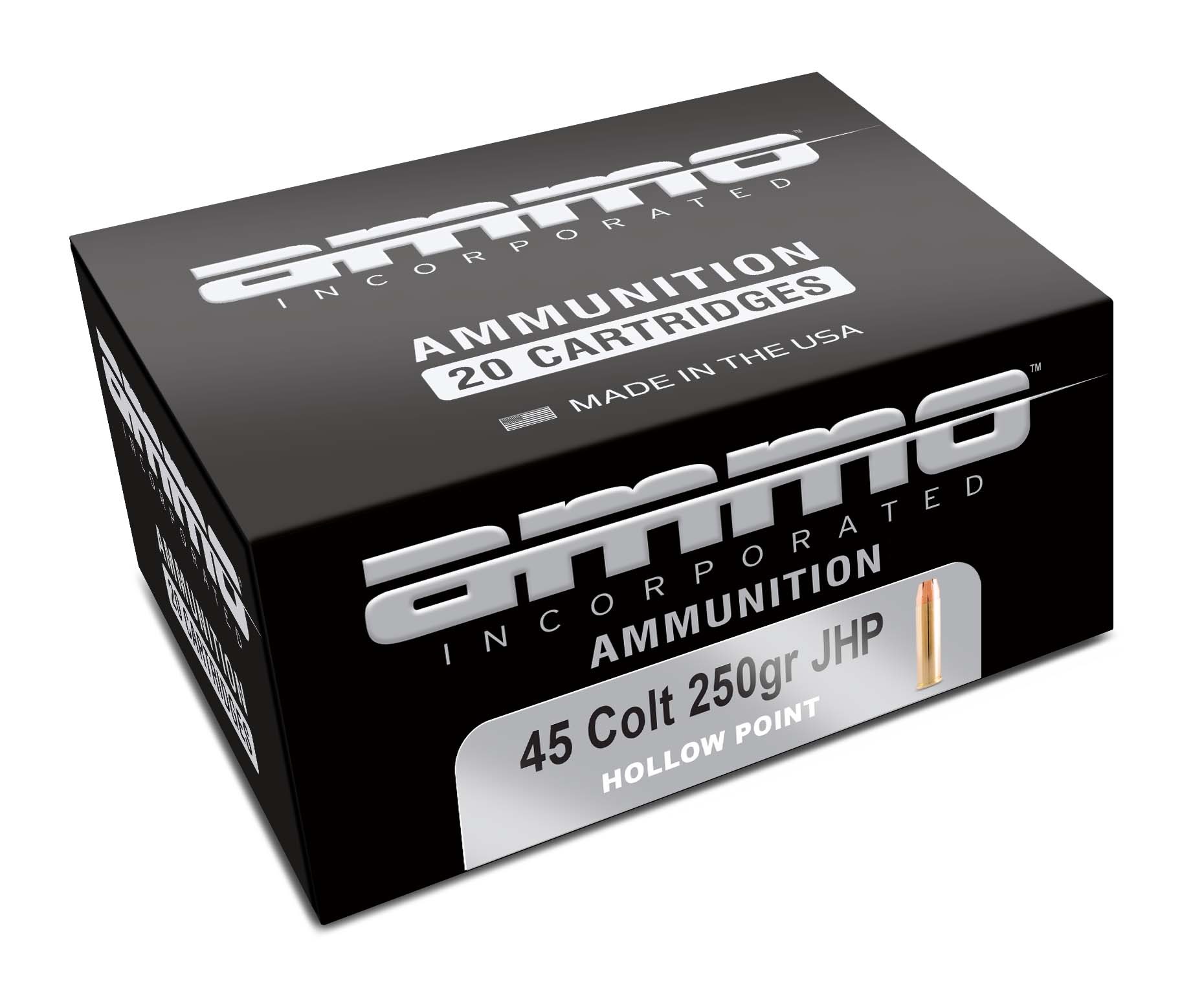 AMMO INC 45 COLT 250GR JHP 20RD BOX 200 CASE