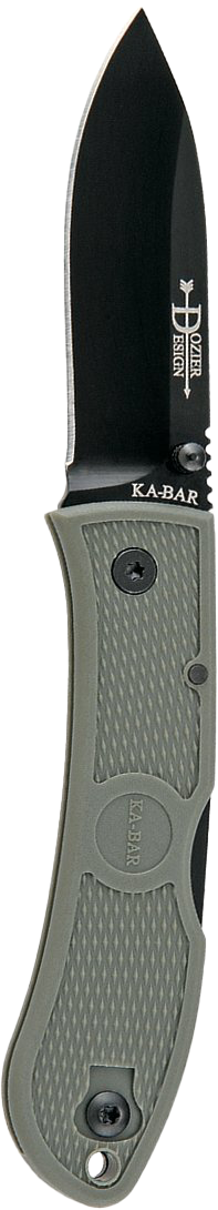 Ka-Bar 4062FG Dozier Hunter 3" Folding Drop Point Plain Japanese AUS-8A SS Blade Zytel Foliage Green Handle