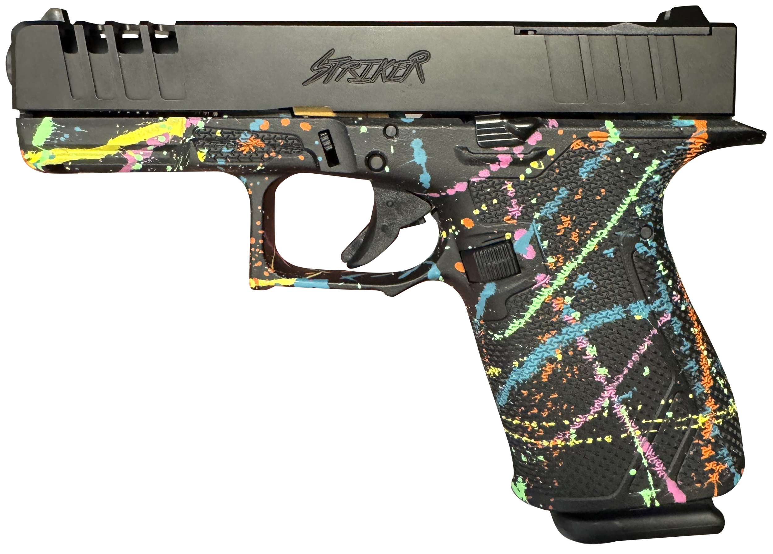 Great Lakes Firearms GL19SBLK Striker  9mm 15+1 4" Front/Rear Serrations Cerakote Splatter Black