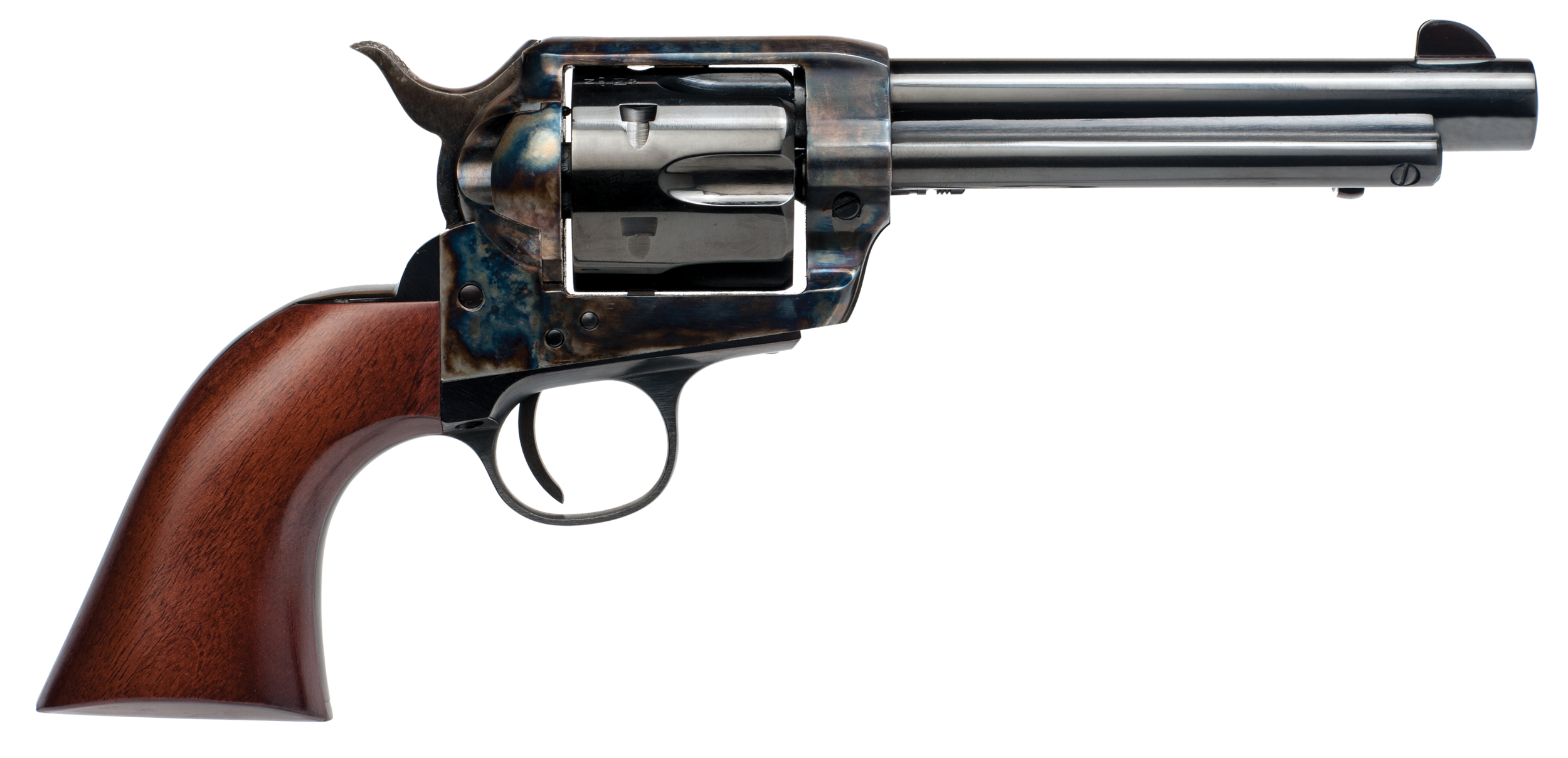 Cimarron PP411 Frontier Pre-War 1896-1940 45 Colt (LC) 6 Shot, 5.50" Blued Steel Barrel, Blued Cylinder, Color Case Hardened Steel Frame, Walnut Grip, Exposed Hammer