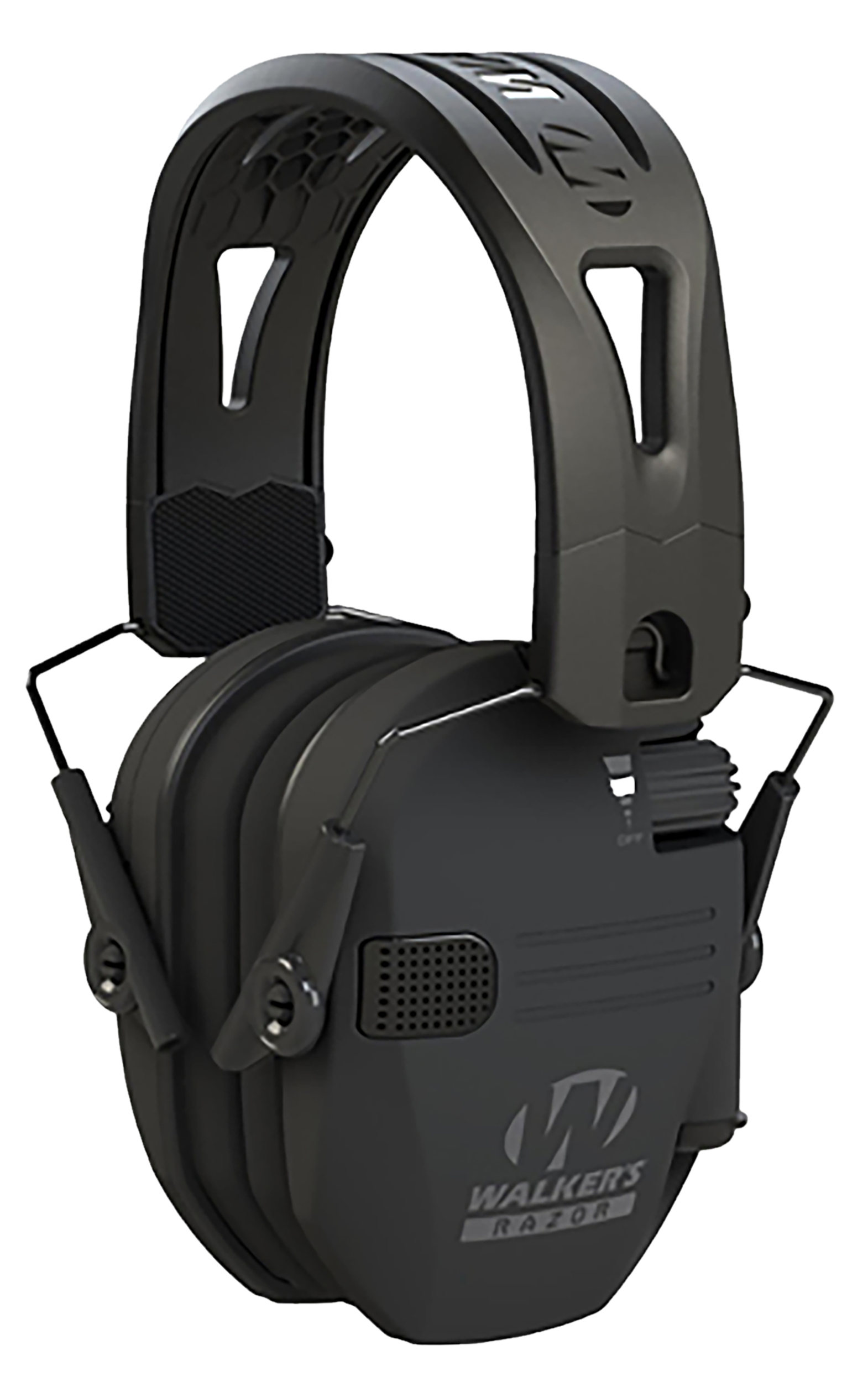 Walker's GWPRSEMRH RAZR Razor Tacti-Grip 23 dB Over the Head Black Polymer