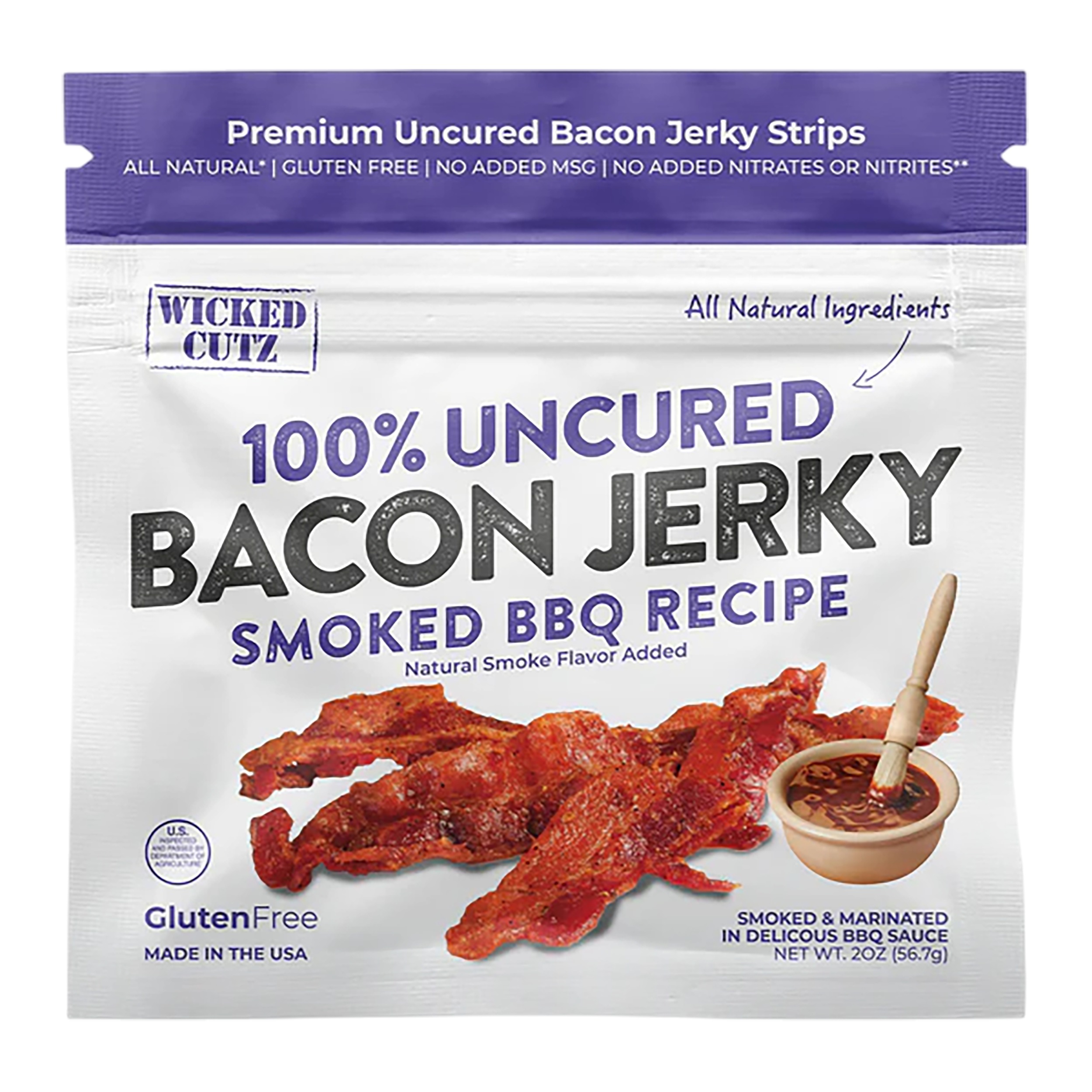 Wicked Cutz Smoked BBQ Bacon Jerky 10 Pack