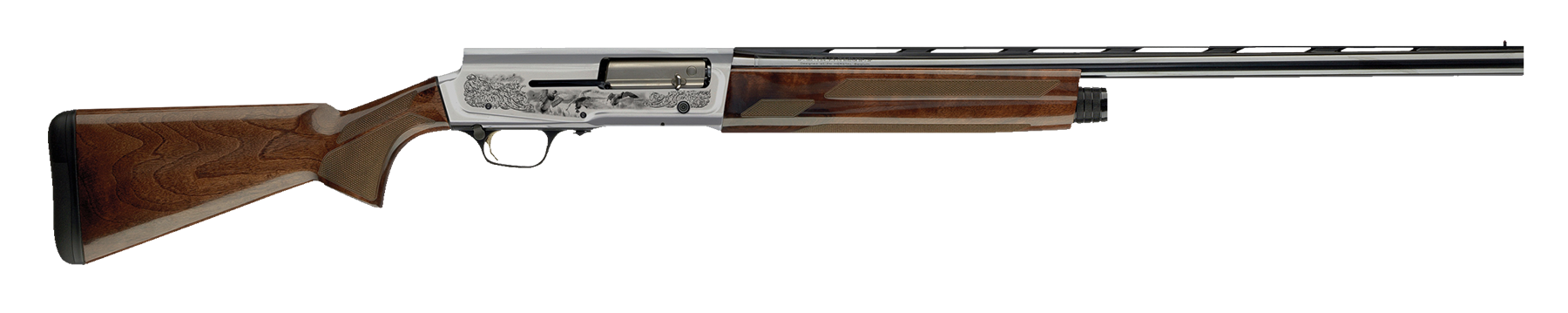 Browning 0118203005 A5 Ultimate 12 Gauge 26" Barrel 3" 4+1, Blued Barrel, Engraved Satin Nickel Finished Receiver, Gloss Oil Grade III Turkish Walnut Stock