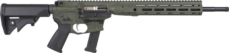 LWRC IC NINE CARBINE 9MM 16" 27RD MAG OD GREEN/BLACK STOCK