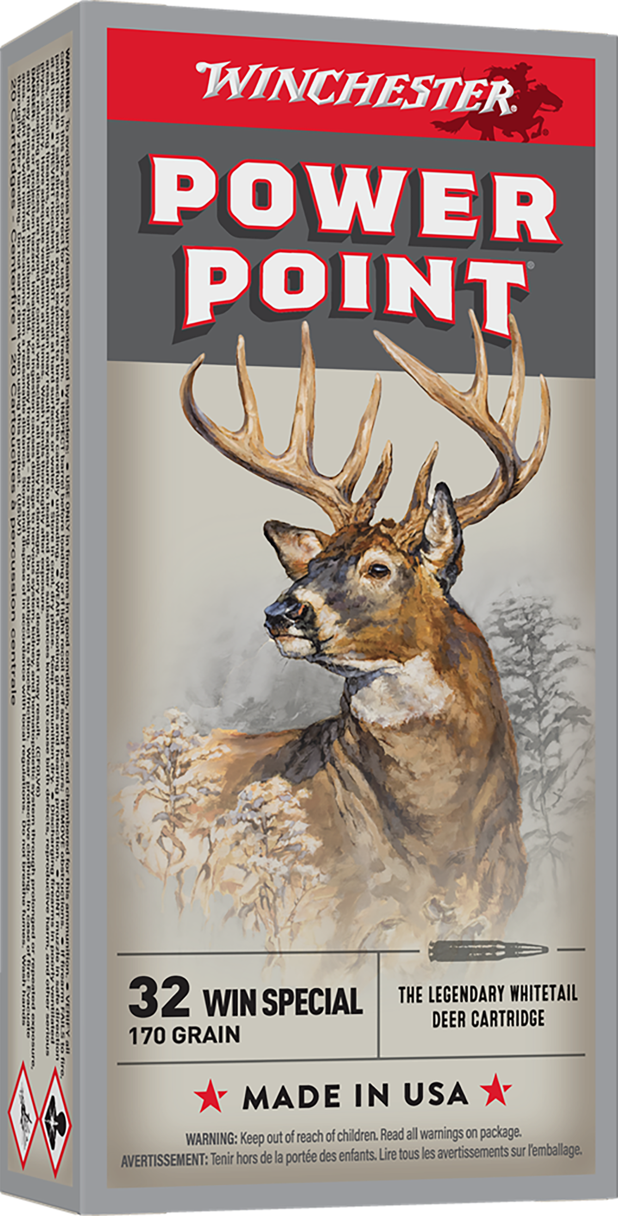 Winchester Ammo X32WS2 Power-Point  32WinSpecial 170gr 20 Per Box/10 Case